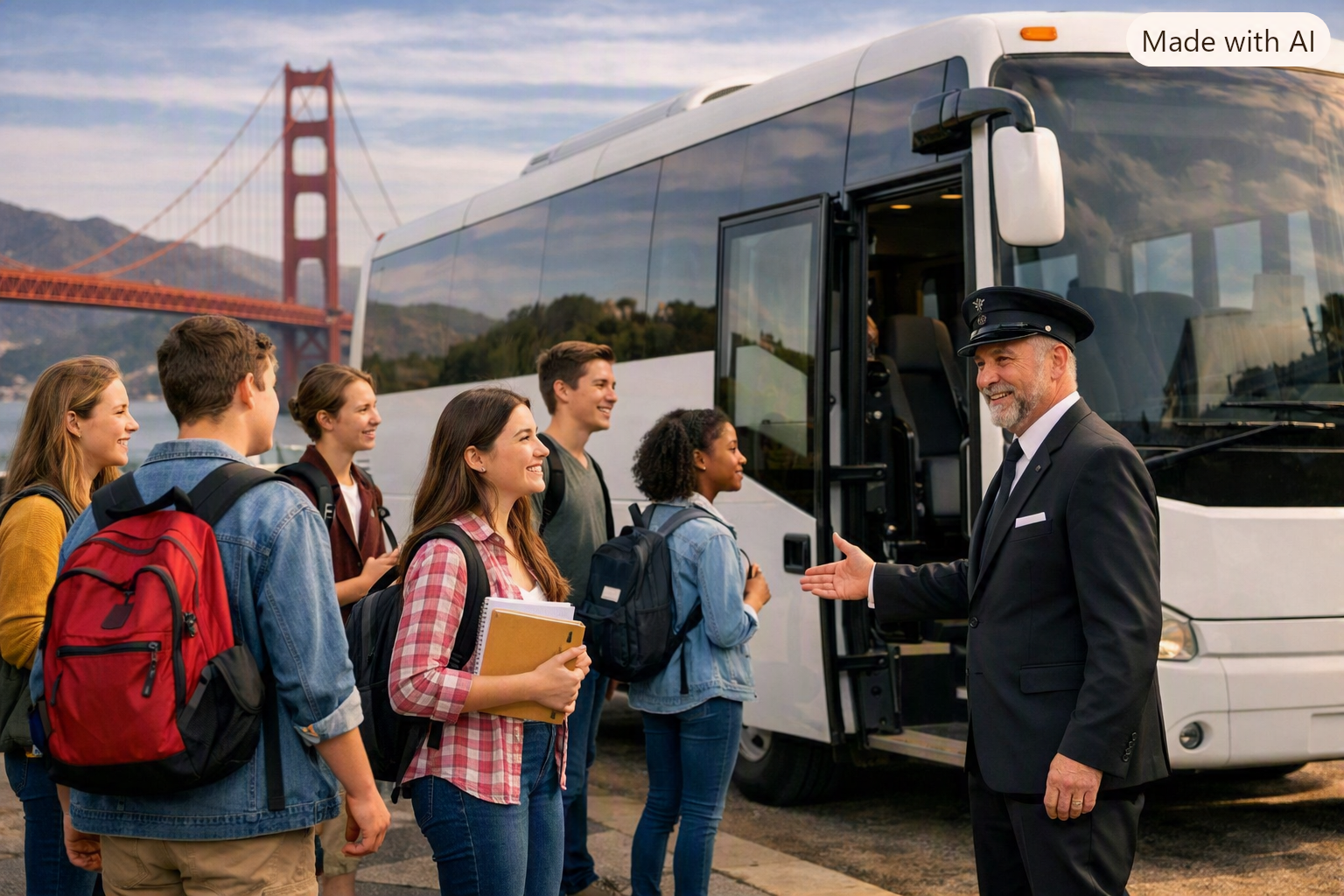 California educational tours with chauffeur-driven coach for student group travel